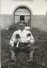 Karl-Wilhelm Schumann in France with his dogs Stalin and Roosevelt